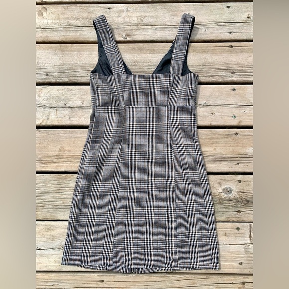 💜 Forever 21 Plaid Zip Front Mini Dress - Size Small - Picture 5 of 6